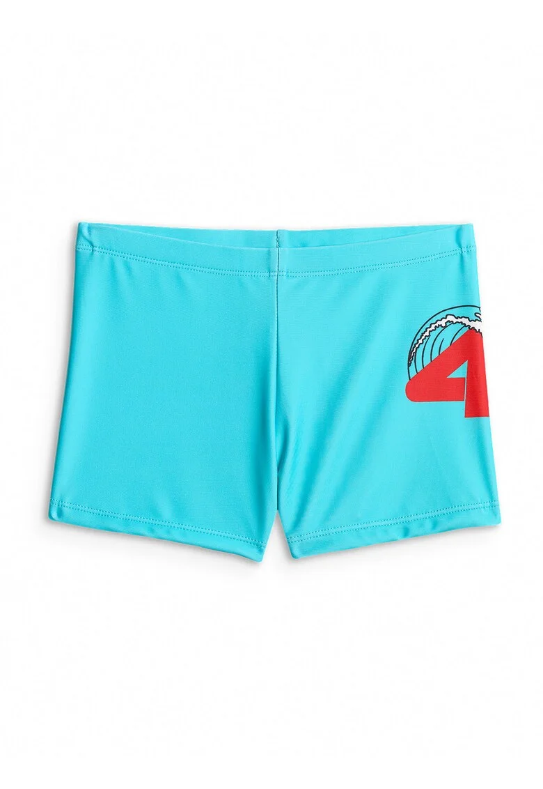 Pantaloni scurti de baie copii,  uscare rapida, ajustabil, turcoaz|rosu, poliester|elastan