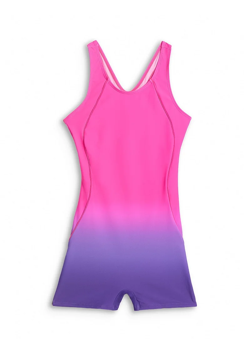 Costum de baie intreg pentru fete  protectie impotriva clorului, UPF 30+, roz|mov, poliamida|elastan