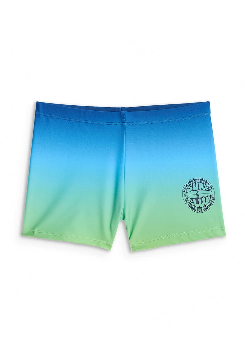 Pantaloni scurti de baie copii,  uscare rapida, ajustabil, albastru/verde, poliester|elastan