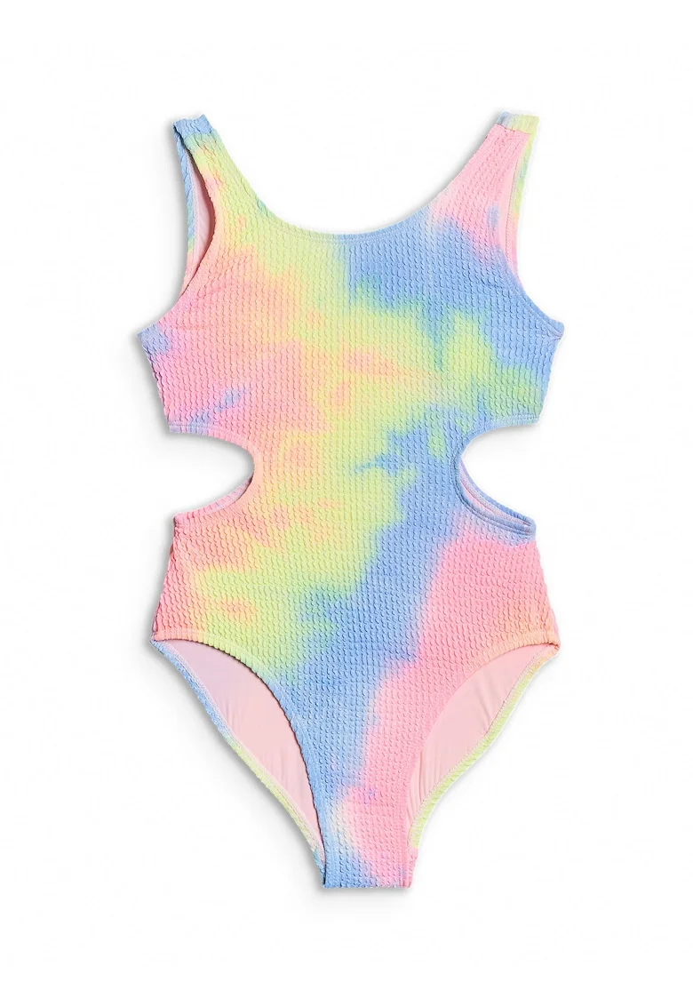 Costum de baie intreg pentru fete  multicolor, material moale, bretele fara ajustare