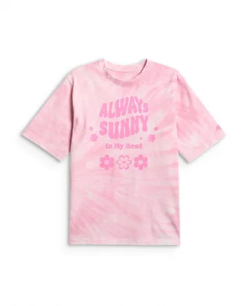 Tricou copii,  lejer, imprimeu tie-dye, roz, bumbac