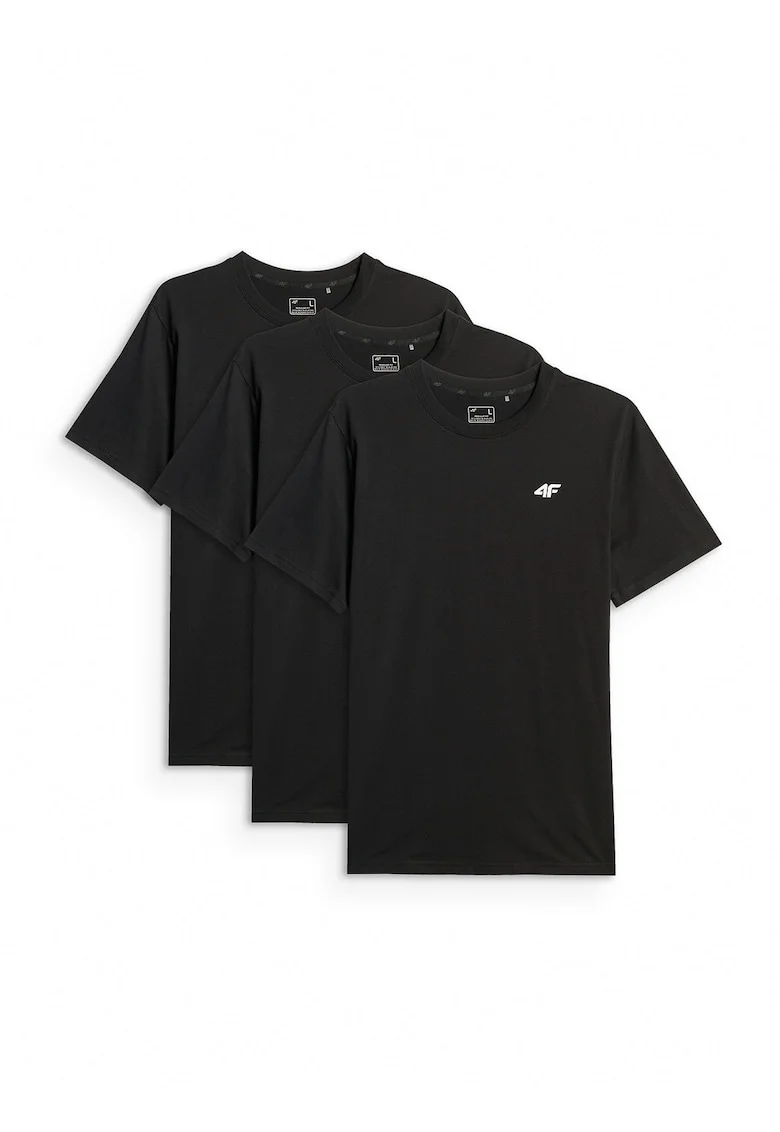 Tricouri barbati,  set de 3, regular, bumbac, negru