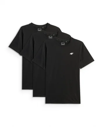 Tricouri barbati,  set de 3, regular, bumbac, negru