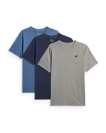 Tricouri barbati,  set de 3, gri, negru, bleumarin, bumbac