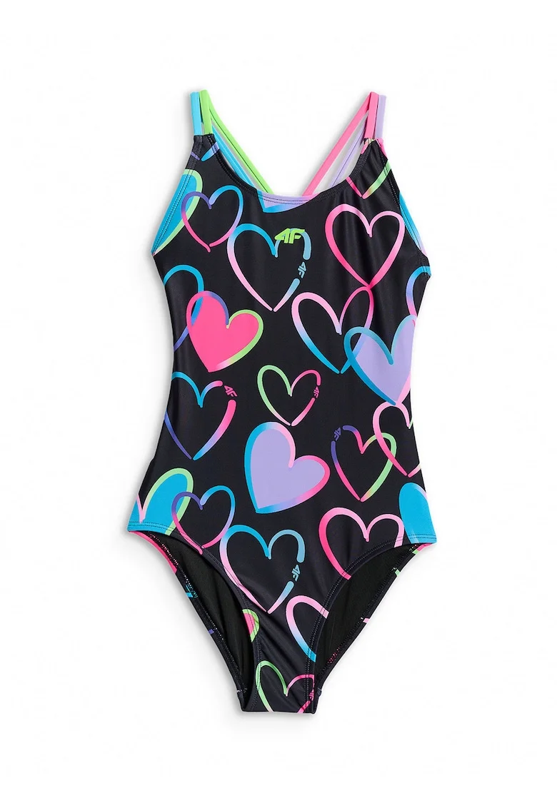 Costum de baie intreg pentru fete  multicolor, uscare rapida, protectie UPF 30+, poliester/elastan