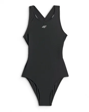 Costum de baie intreg pentru fete  negru, uscare rapida, bretele incrucisate, poliester-elastan