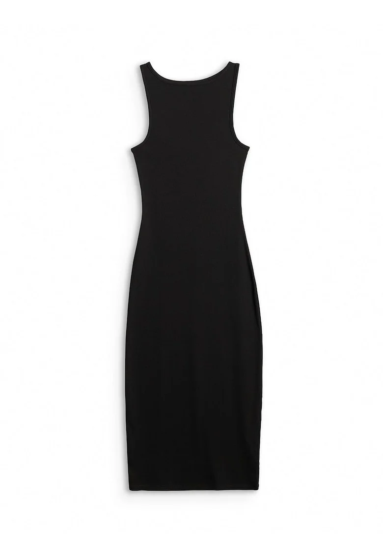 Rochie de dama  tricot reiat, croiala slim, negru