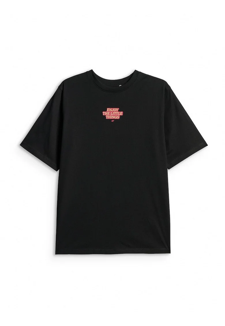 Tricou copii  lejer, negru, bumbac