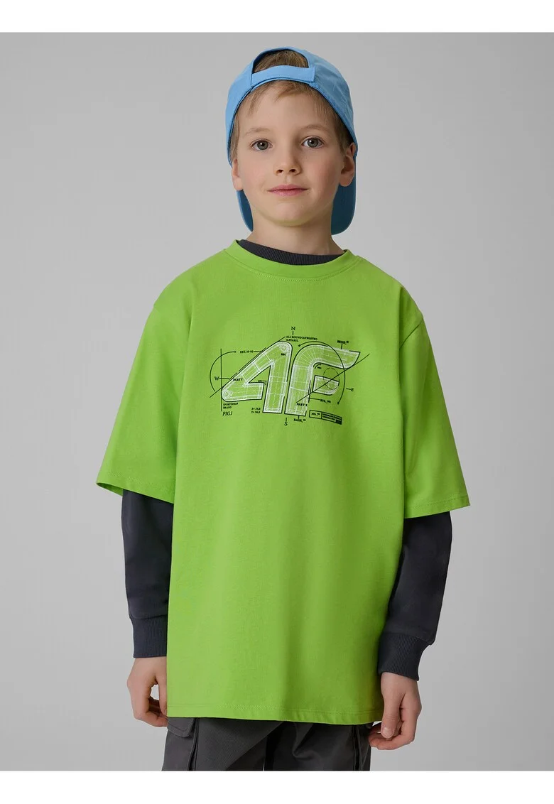 Tricou copii,  imprimeu, lejeritate, verde, bumbac