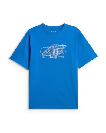 Tricou copii,  imprimeu, albastru, bumbac, pentru baieti