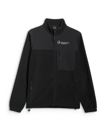 Hanorac barbati,  polar, guler regular, negru,