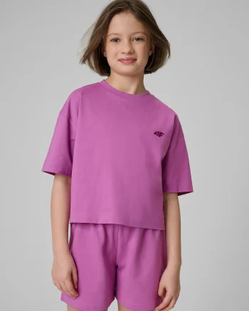 Tricou copii,  bumbac, croiala lejera, roz
