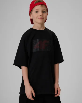 Tricou  imprimeu bumbac, Negru