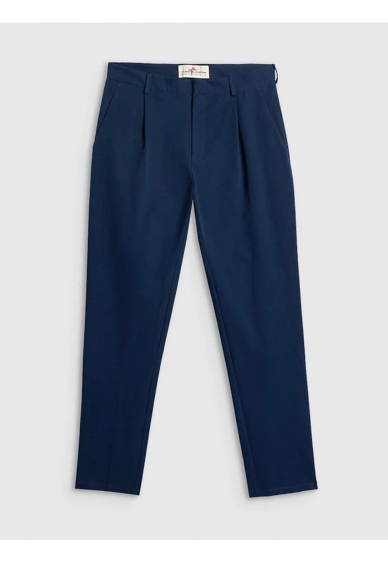 Pantaloni casual dama  bleumarin, bumbac, elasticitate usoara