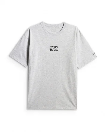 Tricou barbati  lejer cu imprimeu, gri, 100% bumbac