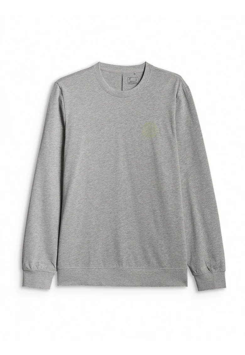 Bluza barbati,  maneca lunga, gri, material de grosime medie, croiala regulara,