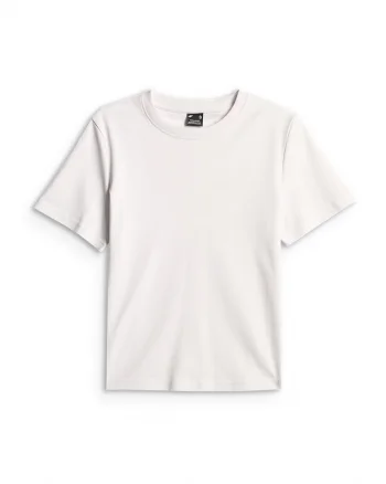 Tricou dama  simplu, alb, regular, bumbac