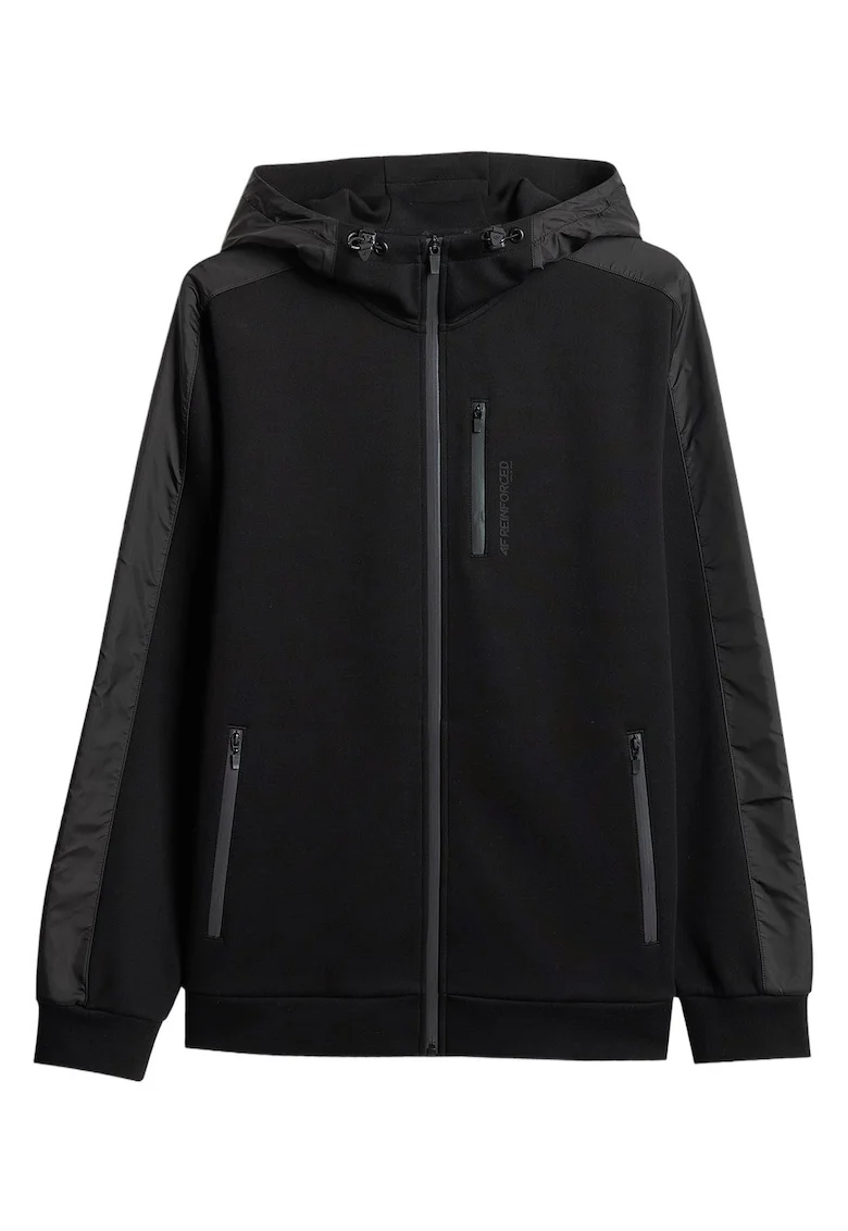 Hanorac barbati,  cu gluga, negru, bumbac, regular