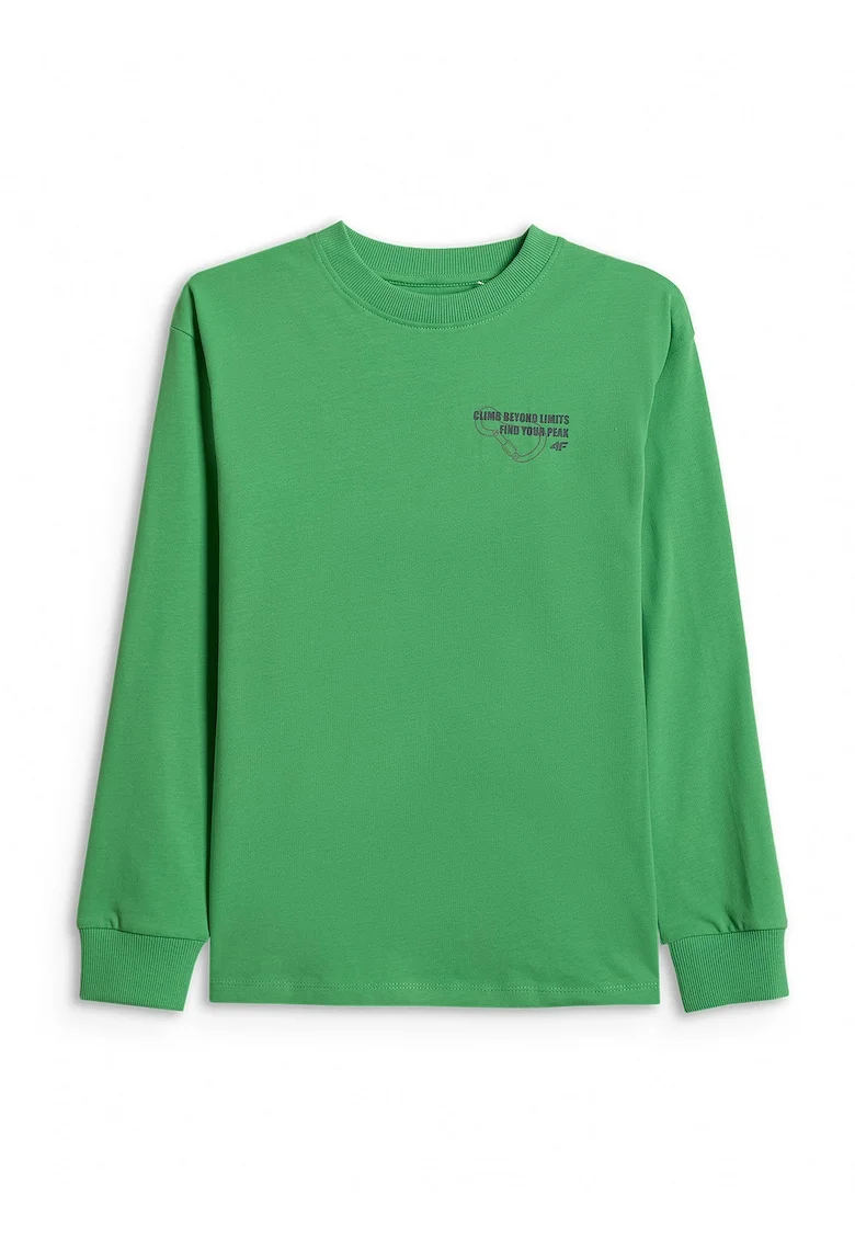 Bluza copii,  maneca lunga, confortabila, verde, bumbac