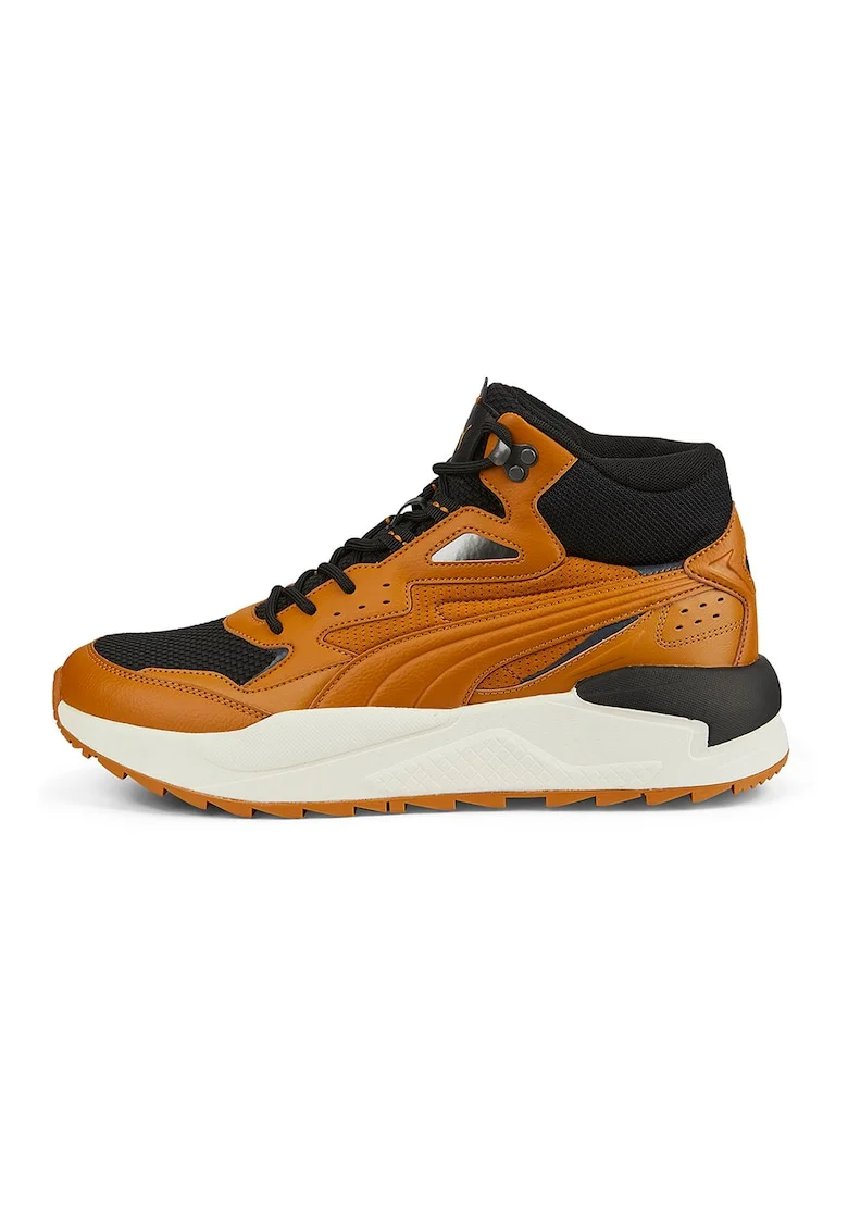 Pantofi sport mid-high de piele ecologica X-Ray Speed, Negru/Portocaliu