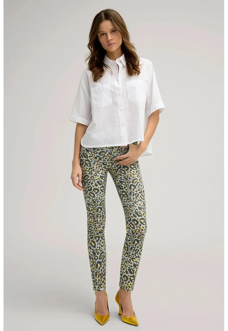 Blugi skinny cu imprimeu animal-print, Multicolor