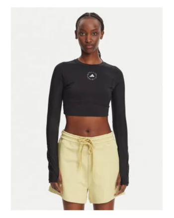 Bluza slim fit crop cu logo