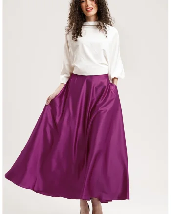 Fusta lunga de satin, Violet