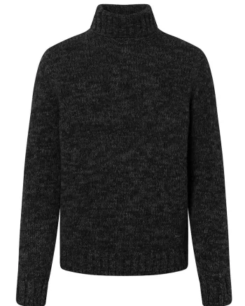 Pulover din knitwear cu guler înalt JP1, Negru