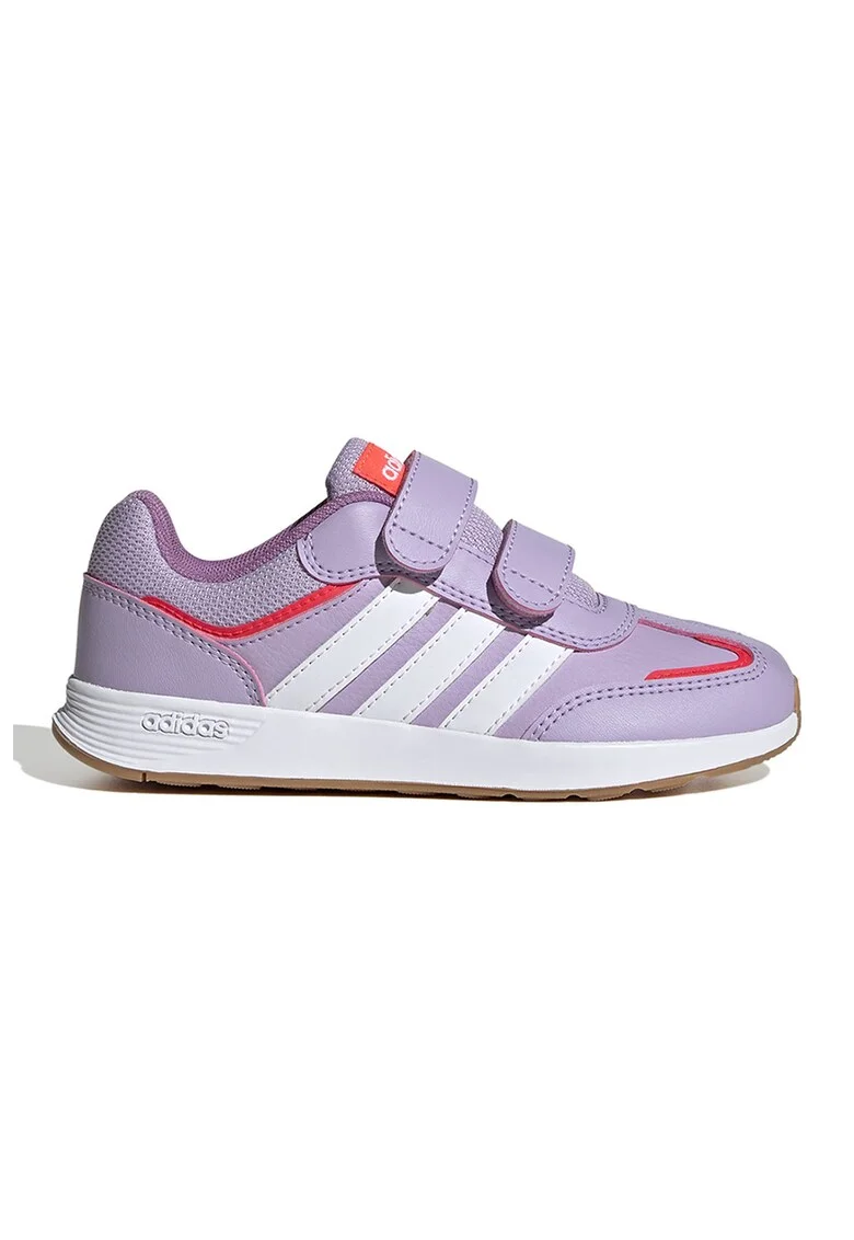 Pantofi sport Tensaur Switch de piele ecologica cu velcro, Alb/Lila