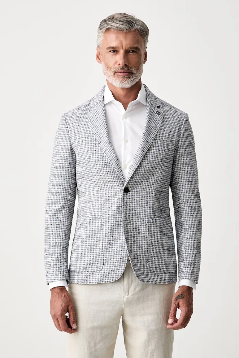 Tommy Hilfiger sacou cu un singur rând de nasturi pentru bărbați din bumbac