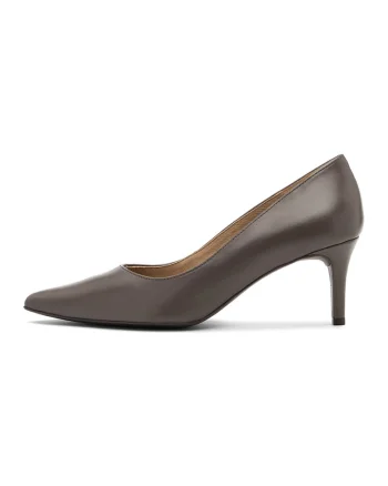 Pantofi de piele cu varf ascutit Joan, Gri inchis