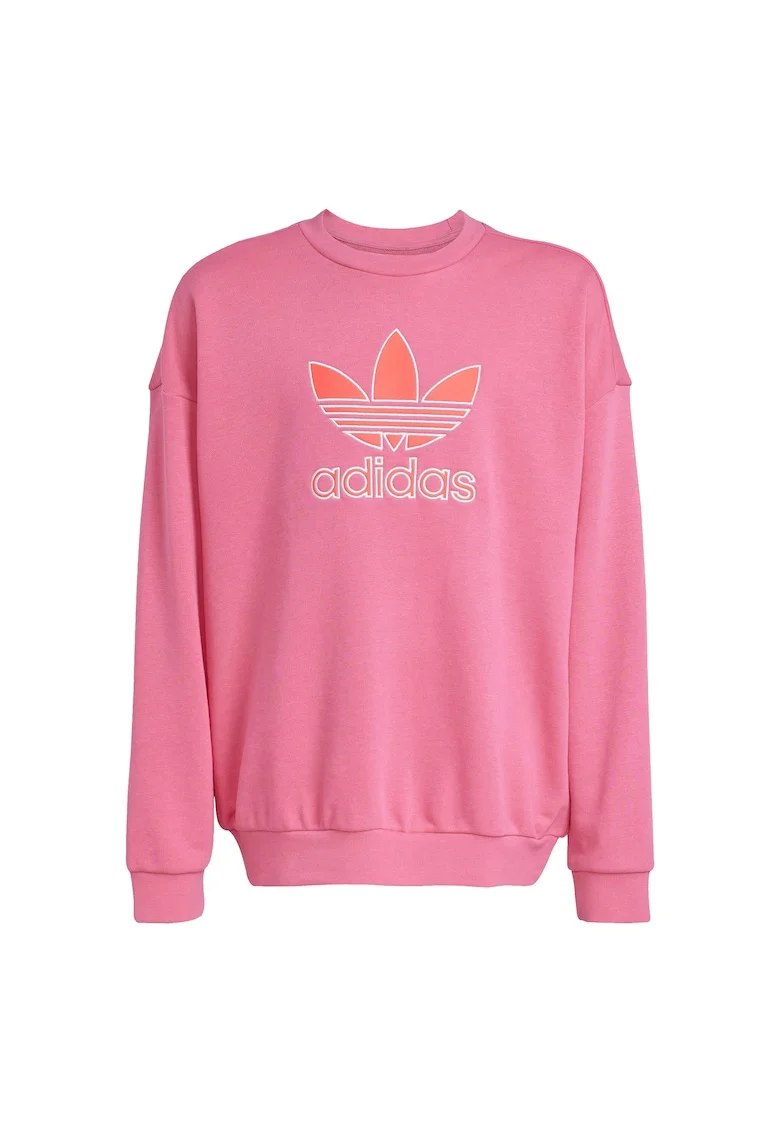 Bluza de trening cu decolteu la baza gatului si imprimeu logo regular fit