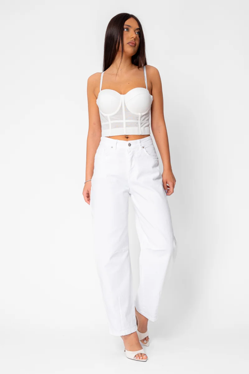 Blugi elastici Baggy White