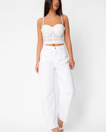 Blugi elastici Baggy White
