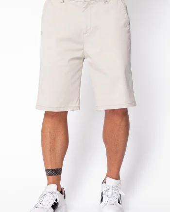 Pantaloni scurti cu nasture din bumbac Beige