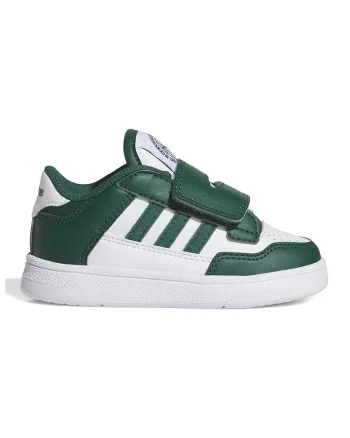Pantofi sport din piele ecologica cu inchidere velcro Rapid Court, Alb/Verde