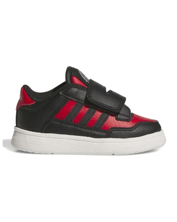 Pantofi sport din piele ecologica cu inchidere velcro Rapid Court, Rosu/Negru