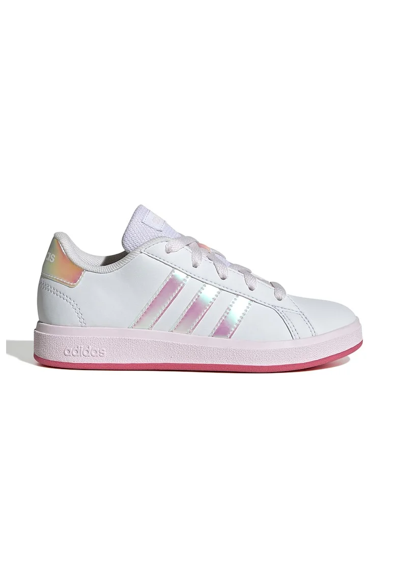 Pantofi sport din piele ecologica cu detalii holografice Grand Court 2.0, Alb