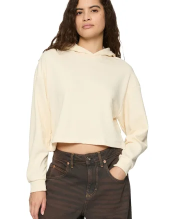 Hanorac crop cu maneci cazute, Maro nisip