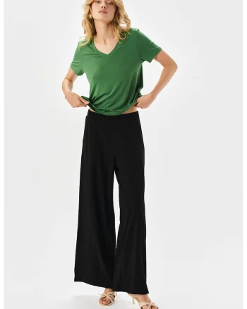 Tricou cu decolteu in V, Verde aquamarin