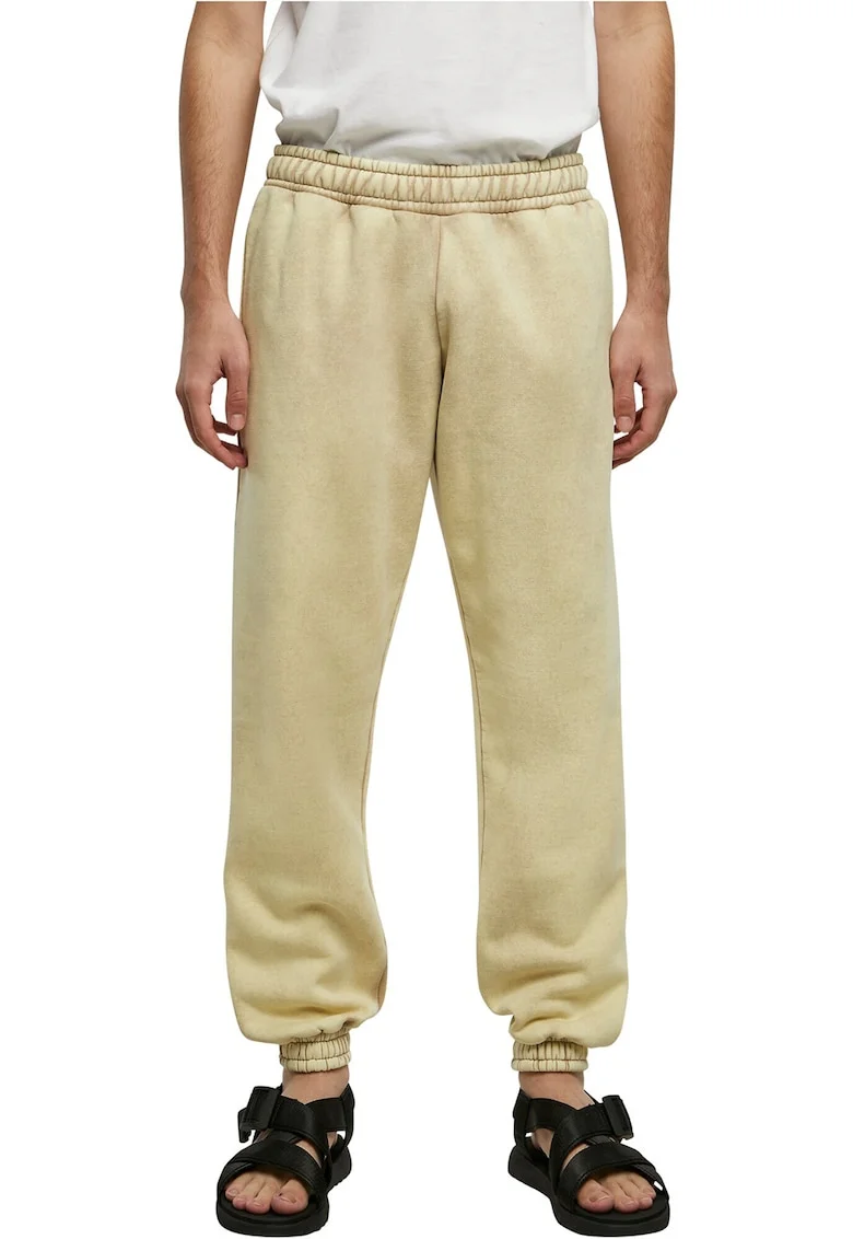 Pantaloni sport cu mansete si talie elastica, Bej