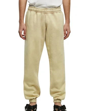 Pantaloni sport cu mansete si talie elastica, Bej