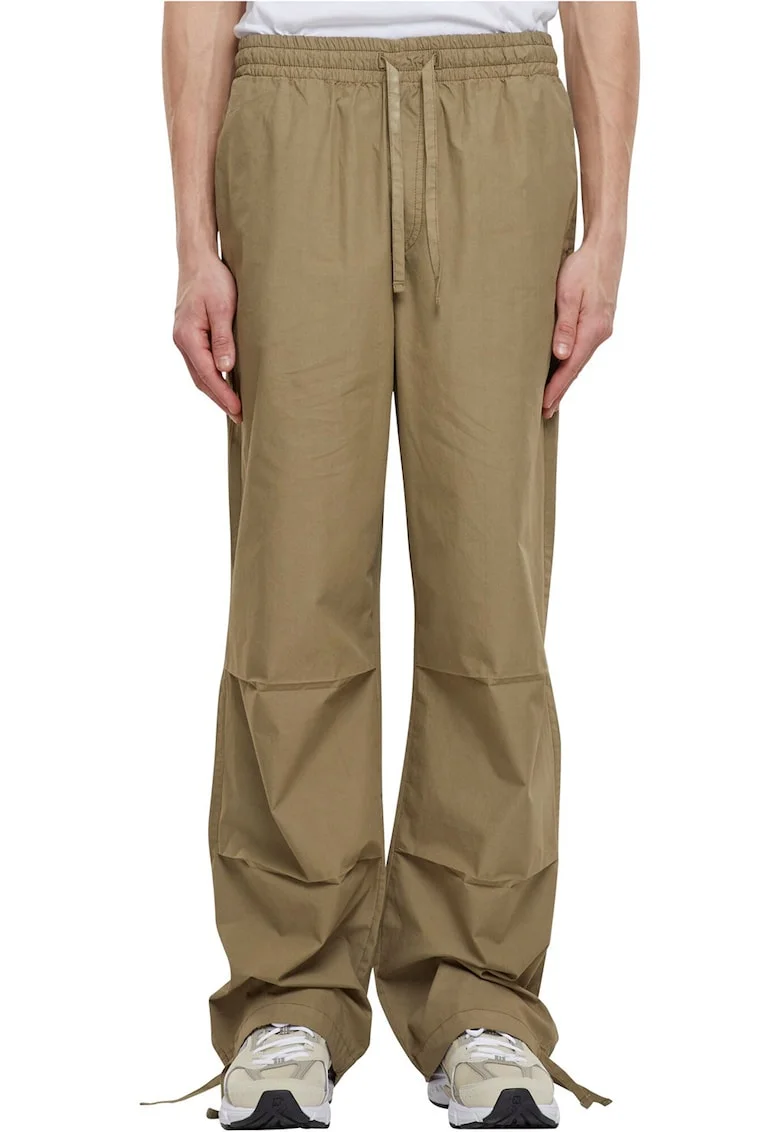 Pantaloni relaxed fit cu snur in talie, Kaki
