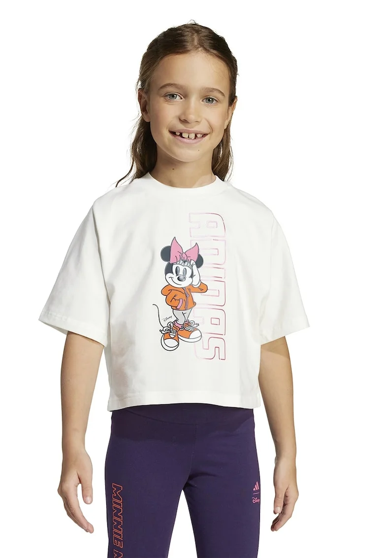 Tricou cu imprimeu cu Minnie Mouse, Roz pastel/Portocaliu mandarina/Alb murdar