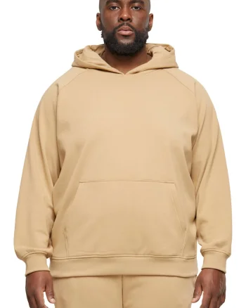 Hanorac din amestec de bumbac cu buzunar kangaroo, Caramel
