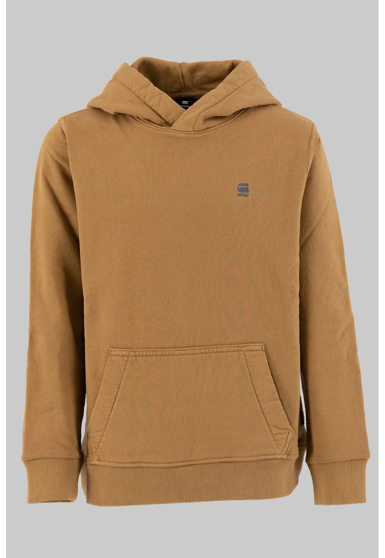 Hanorac de bumbac cu buzunar kangaroo, Caramel
