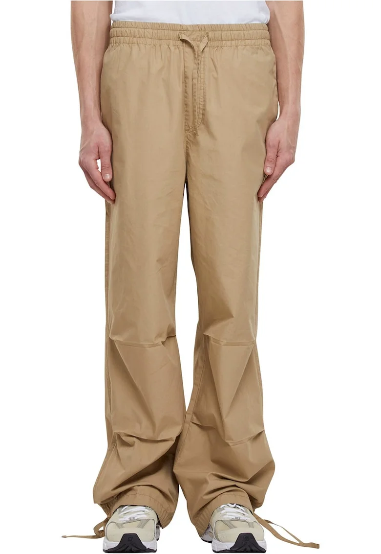 Pantaloni relaxed fit cu snur in talie, Bej