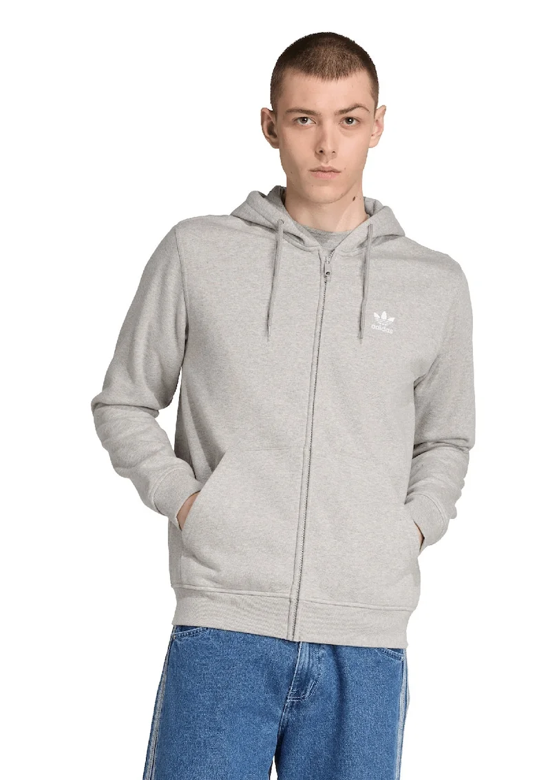Hanorac regular fit cu fermoar, Gri deschis