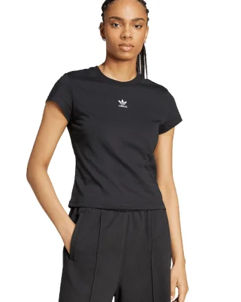 Tricou slim fit din bumbac Essentials, Negru