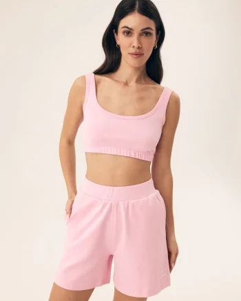 Top cu bretele Mavere  Roz, Roz